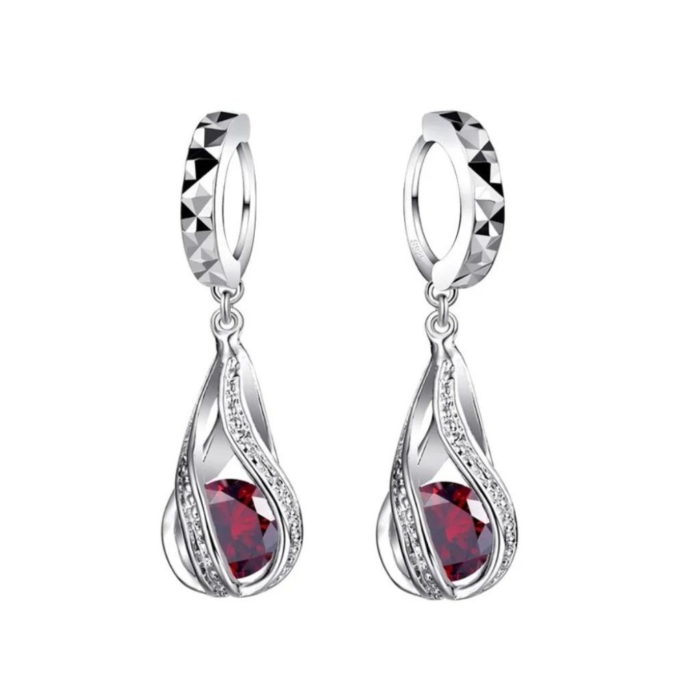 🌟 925 Sterling Silver Necklace And Earrings Set Tear Drop Cute Top Gift - Picture 2 of 3